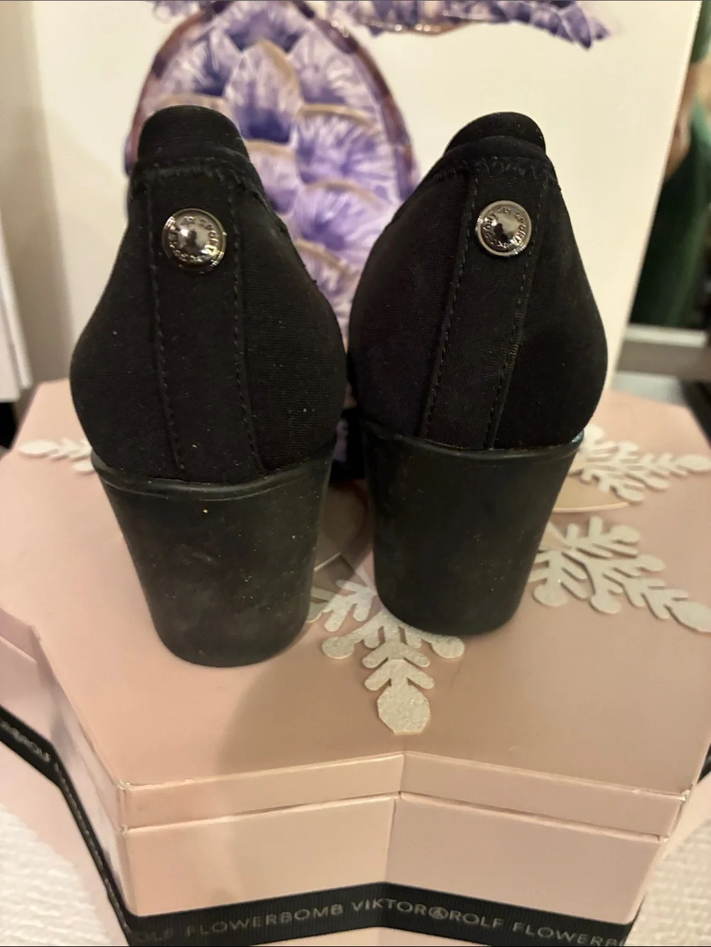 Clarks Black Low Block Heel Dress Pumps